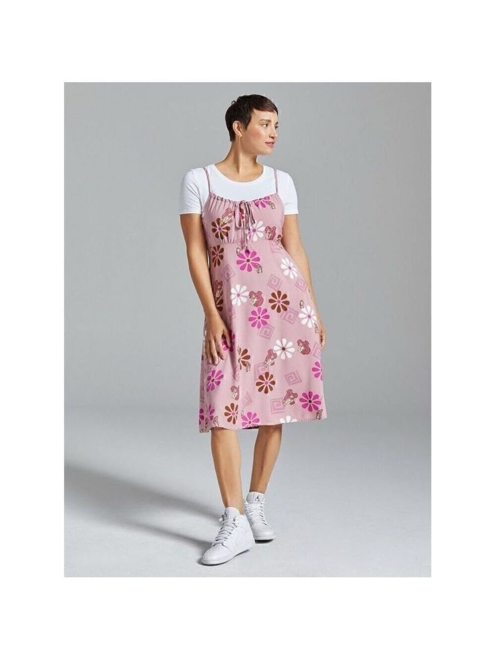 Disney Hercules Floral Meg Allover Print Slip Dress (Med)